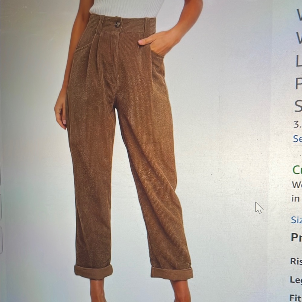 High waist Corduroy Pants
